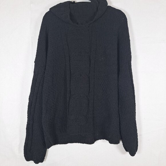 7 For All Mankind Sweaters - 7 for all Mankind cableknit cowl neck black sweater women XL